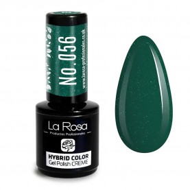 La rosa Hybrid Color No 056 Emerald With Glitter nail polish - Green специфични,козметични,продукти,la,rosa,hybrid,color,no,056,emerald,with,glitter,nail,polish,green