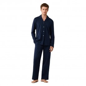 Пижама Hackett HMU200051 long sleeve pyjama - Blue (Ink Blue) пижама,мъжки,пижами,hackett,hmu200051,long,sleeve,pyjama,blue,(ink,blue)