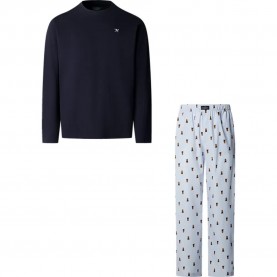 Пижама Hackett HMU200053 long sleeve pyjama - Blue (Ink Blue) пижама,мъжки,пижами,hackett,hmu200053,long,sleeve,pyjama,blue,(ink,blue)