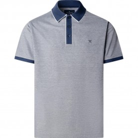 Hackett Two Tone Oxford short sleeve polo - Grey (Airforce Blue) дамски,блузи,с,яка,мъжки,блузи,с,яка,hackett,two,tone,oxford,short,sleeve,polo,grey,(airforce,blue)