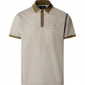 Hackett Two Tone Oxford short sleeve polo - Grey (Olive Green) дамски,блузи,с,яка,мъжки,блузи,с,яка,hackett,two,tone,oxford,short,sleeve,polo,grey,(olive,green)