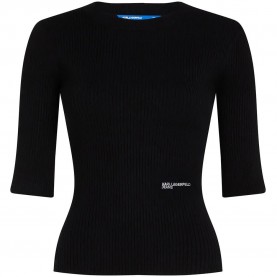 Блуза Karl lagerfeld jeans B3W18008 short sleeve sweater - Black (Black) блуза,мъжки,пуловери,дамски,пуловери,karl,lagerfeld,jeans,b3w18008,short,sleeve,sweater,black,(black)