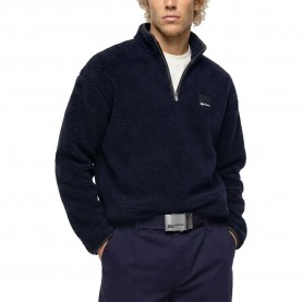Блуза Karl lagerfeld jeans B4M20057 half zip sweatshirt - Blue (Peacoat) блуза,мъжки,пуловери,karl,lagerfeld,jeans,b4m20057,half,zip,sweatshirt,blue,(peacoat)
