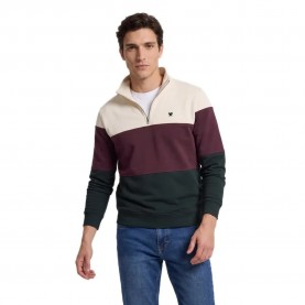 блуза,мъжки,пуловери,silbon,blocks,half,zip,sweatshirt,multicolor,(green)