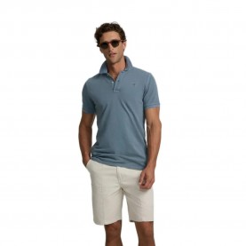 Silbon Classic Garment Dye short sleeve polo - Blue (Blue) дамски,блузи,с,яка,мъжки,блузи,с,яка,silbon,classic,garment,dye,short,sleeve,polo,blue,(blue)