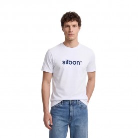 Тениска Silbon Flock short sleeve T-shirt - White (White) тениска,мъжки,тениски,дамски,тениски,silbon,flock,short,sleeve,t,shirt,white,(white)
