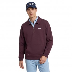 блуза,мъжки,пуловери,silbon,label,relaxed,fit,half,zip,sweatshirt,purple,(bordeaux)