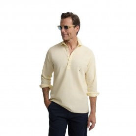 Silbon Sport Linen long sleeve polo - Yellow (Yellow) дамски,блузи,с,яка,мъжки,блузи,с,яка,silbon,sport,linen,long,sleeve,polo,yellow,(yellow)