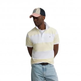Silbon Wide Striped short sleeve polo - Yellow (Yellow) дамски,блузи,с,яка,мъжки,блузи,с,яка,silbon,wide,striped,short,sleeve,polo,yellow,(yellow)
