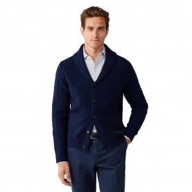 Жилетка Hackett Cable Shawl cardigan - Blue (Old Navy) жилетка,мъжки,пуловери,дамски,пуловери,hackett,cable,shawl,cardigan,blue,(old,navy)