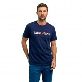 Тениска Salsa jeans 21012127 short sleeve T-shirt - Blue (Blue) тениска,мъжки,тениски,дамски,тениски,salsa,jeans,21012127,short,sleeve,t,shirt,blue,(blue)