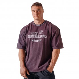 Тениска Nebbia X olympia heavyweight cotton short sleeve T-shirt - Purple (Bordo) тениска,мъжки,тениски,дамски,тениски,nebbia,x,olympia,heavyweight,cotton,short,sleeve,t,shirt,purple,(bordo)