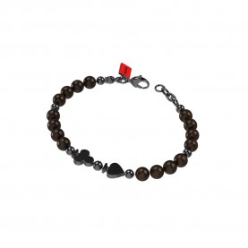 HUGO 50566275 RED bracelet - Silver (Brown Overflow) бижутерия,hugo,50566275,red,bracelet,silver,(brown,overflow)