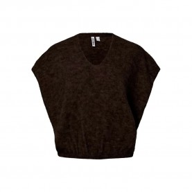 Блуза Pieces Allie short sleeve sweater - Black (Hot Fudge / Melange) блуза,мъжки,пуловери,дамски,пуловери,pieces,allie,short,sleeve,sweater,black,(hot,fudge,melange)