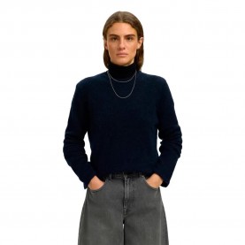 Блуза Selected Lulu New sweater - Blue (Dark Sapphire / Melange) блуза,мъжки,пуловери,дамски,пуловери,selected,lulu,new,sweater,blue,(dark,sapphire,melange)