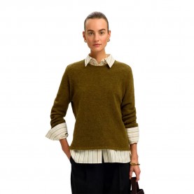 Блуза Selected Lulu New sweater - Green (Fir Green / Melange) блуза,мъжки,пуловери,дамски,пуловери,selected,lulu,new,sweater,green,(fir,green,melange)