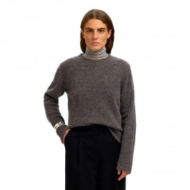 Блуза Selected Lulu New sweater - Grey (Medium Grey Melange) блуза,мъжки,пуловери,дамски,пуловери,selected,lulu,new,sweater,grey,(medium,grey,melange)