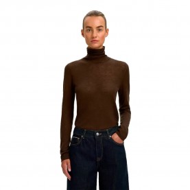 Блуза Selected Vendy high neck sweater - Brown (Delicioso) блуза,мъжки,пуловери,дамски,пуловери,selected,vendy,high,neck,sweater,brown,(delicioso)