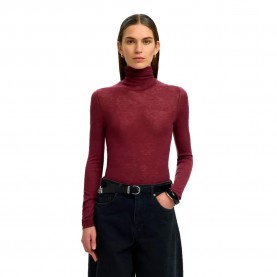Блуза Selected Vendy high neck sweater - Red (Tawny Port) блуза,мъжки,пуловери,дамски,пуловери,selected,vendy,high,neck,sweater,red,(tawny,port)