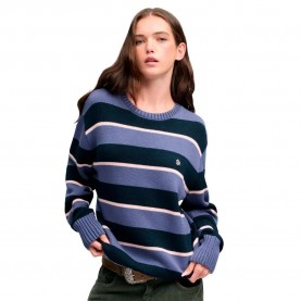 Блуза Superdry Oversized Stripe sweater - Blue (Mariner Navy Stripe) блуза,мъжки,пуловери,дамски,пуловери,superdry,oversized,stripe,sweater,blue,(mariner,navy,stripe)