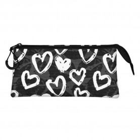 Oh my pop Triple Heart pencil case - Black (Multicolor) ученически,принадлежности,oh,my,pop,triple,heart,pencil,case,black,(multicolor)