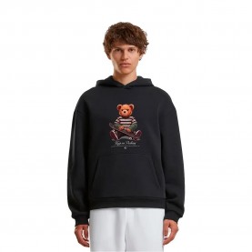 Суичър Mister tee Keep on Pushing Bear hoodie - Black (Black) суичър,мъжки,пуловери,mister,tee,keep,on,pushing,bear,hoodie,black,(black)