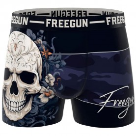 Боксерки Freegun FGPB06/1/BM/FLO boxers - Black (White / Dark Blue) боксерки,мъжко,бельо,freegun,fgpb06,1,bm,flo,boxers,black,(white,dark,blue)