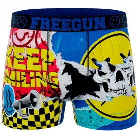 Боксерки Freegun Keep Smiling boxers - Blue (Blue / Yellow / Red) боксерки,мъжко,бельо,freegun,keep,smiling,boxers,blue,(blue,yellow,red)