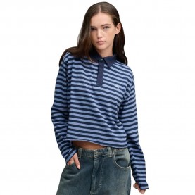 Superdry Athletic Essential Slub Crop Rugby long sleeve polo - Blue (Tidal Blue / Standard Navy) дамски,блузи,с,яка,мъжки,блузи,с,яка,superdry,athletic,essential,slub,crop,rugby,long,sleeve,polo,blue,(tidal,blue,standard,navy)