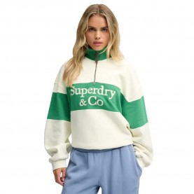 Блуза Superdry Company Logo half zip sweatshirt - Beige (Cream) блуза,дамски,блузи,superdry,company,logo,half,zip,sweatshirt,beige,(cream)