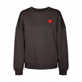 Блуза Vero moda Bea Print sweatshirt - Brown / Grey (Chocolate Torte / Red Heart) блуза,дамски,блузи,vero,moda,bea,print,sweatshirt,brown,grey,(chocolate,torte,red,heart)
