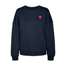 Сако Vero moda Bea Print sweatshirt - Blue (Navy Blazer / Pink Heart) сако,дамски,блузи,vero,moda,bea,print,sweatshirt,blue,(navy,blazer,pink,heart)