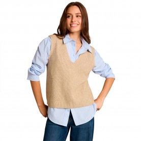Елек Tom tailor 1052039 vest - Beige (Gravel Beige Melange) елек,мъжки,жилетки,дамски,жилетки,tom,tailor,1052039,vest,beige,(gravel,beige,melange)