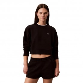 Блуза Calvin klein jeans French Terrry Cropped sweatshirt - Black (Black) блуза,дамски,блузи,calvin,klein,jeans,french,terrry,cropped,sweatshirt,black,(black)