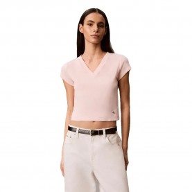 Дънки Calvin klein jeans LV047C910G short sleeve top - Pink (Mangano Calcite) дънки,дамски,топове,calvin,klein,jeans,lv047c910g,short,sleeve,top,pink,(mangano,calcite)
