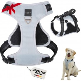 favvity,pet,padded,reflective,anti,pull,dog,harness,grey