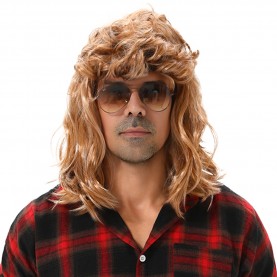 maaskantje,mongo,retro,mullet,mullet,wig,blonde