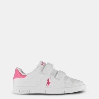 polo,ralph,lauren,bilton,touch,fastening,trainers,infants,white,fuschia