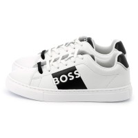 boss,side,logo,trainers,juniors,white,10p