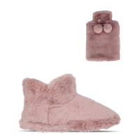 чехли,linea,hot,water,bottle,&amp;,slipper,boot,set,pink