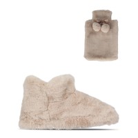 чехли,linea,hot,water,bottle,&amp;,slipper,boot,set,cream