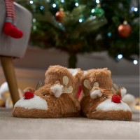 подаръци,и,играчки,чехли,linea,kids,christmas,reindeer,slipper,boot,brown