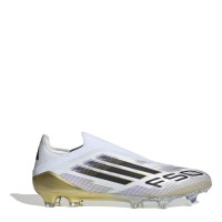 мъжки,футболни,бутонки,adidas,f50.1,laceless,mens,firm,ground,football,boots,white,blk,gold