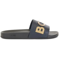 сандали,мъжки,джапанки,и,чехли,boss,men's,bay,logo,sliders,branding,strap,sandals,black
