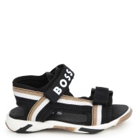boss,logo,sandals,infants,black,09b