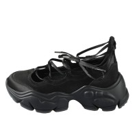 обувки,buffalo,women's,textile,lace,up,ballet,pumps,black