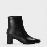 обувки,дамски,боти,clarks,women's,fernie,zipped,ankle,heeled,boots,black,leather
