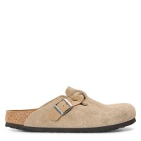 birkenstock,womens,boston,suede,mules,taupe