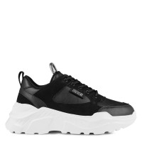 маратонки,дамски,обувки,дамски,маратонки,versace,jeans,couture,suede,logo,trainers,black,899