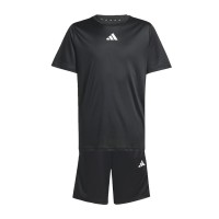 юношеска,тениска,разпродажба,adidas,детски,облекла,adidas,train,essentials,3,stripes,t,shirt,set,juniors,black,white